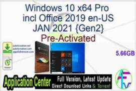 Windows 10 X64 Pro 21H1 incl Office 2019 en-US JUNE 2021 {Gen2}